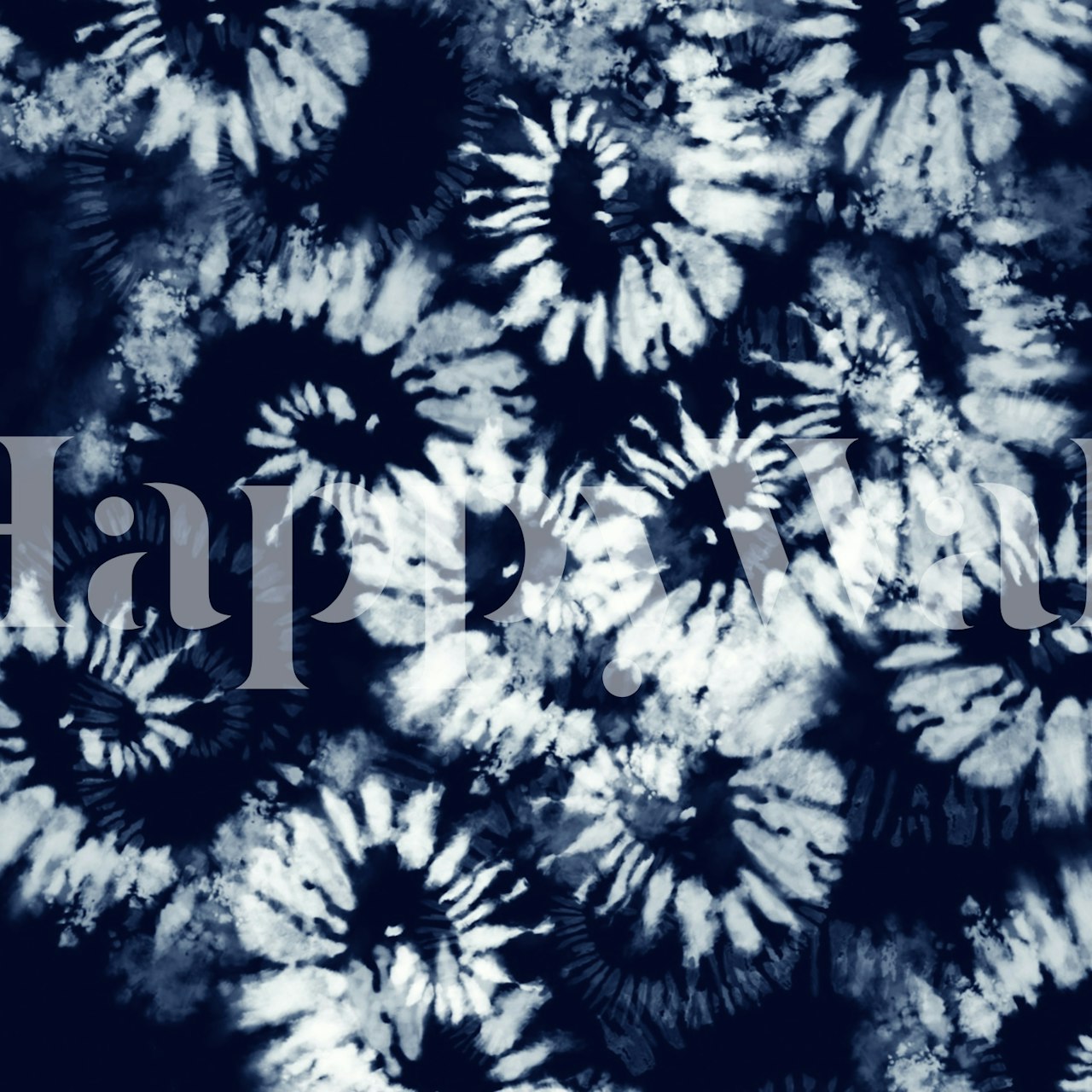 Indigo Shibori Burst tapeta u sobi