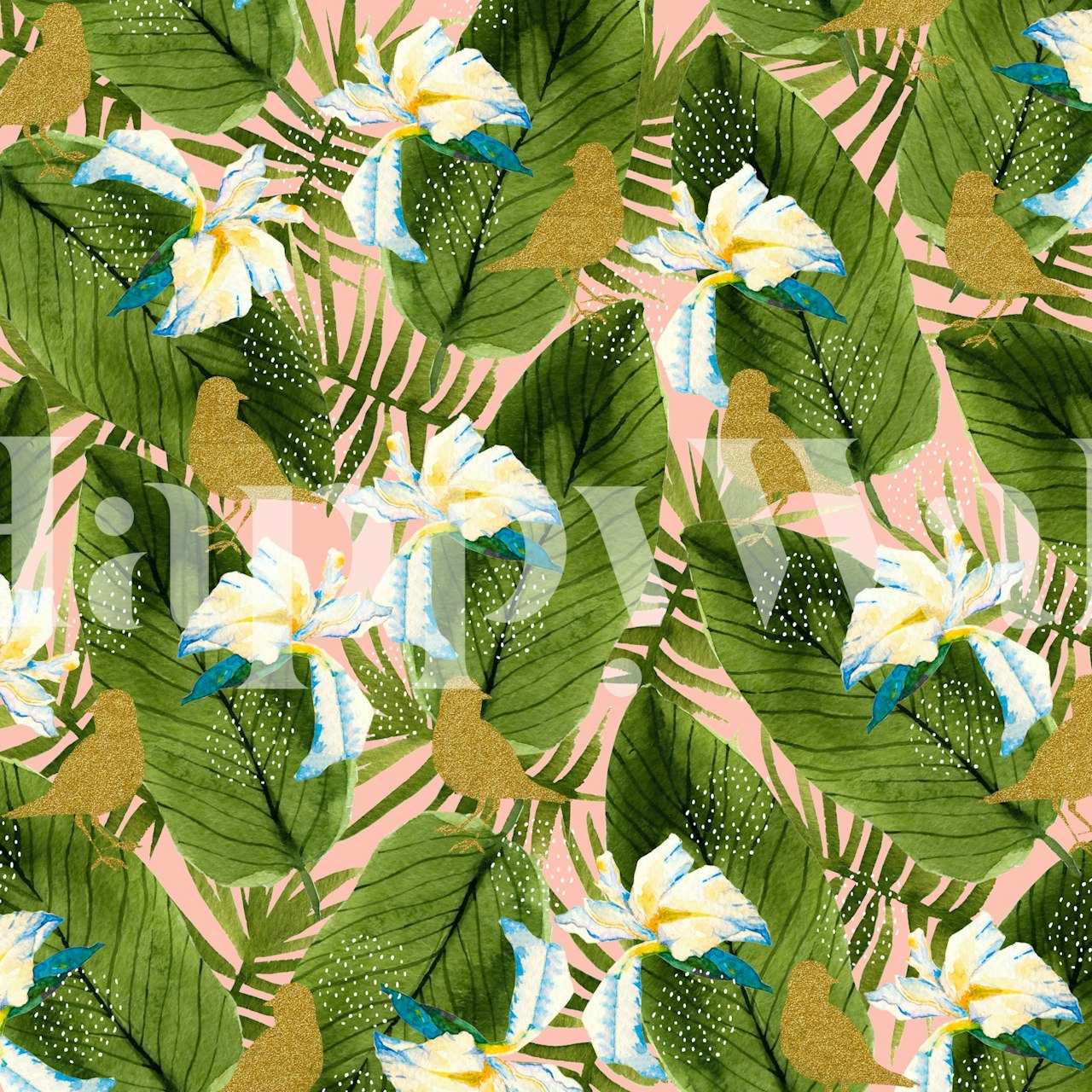 Jungle Bird Haven wallpaper in a room