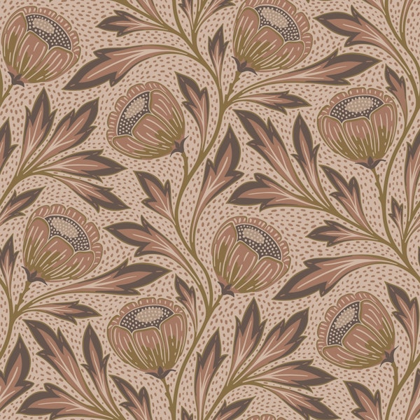 Folksy Flowers - Mocha Mousse Subtle Contrast