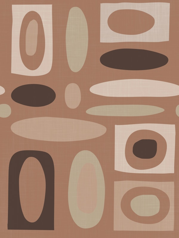 Retro Shapes Mocha Mousse