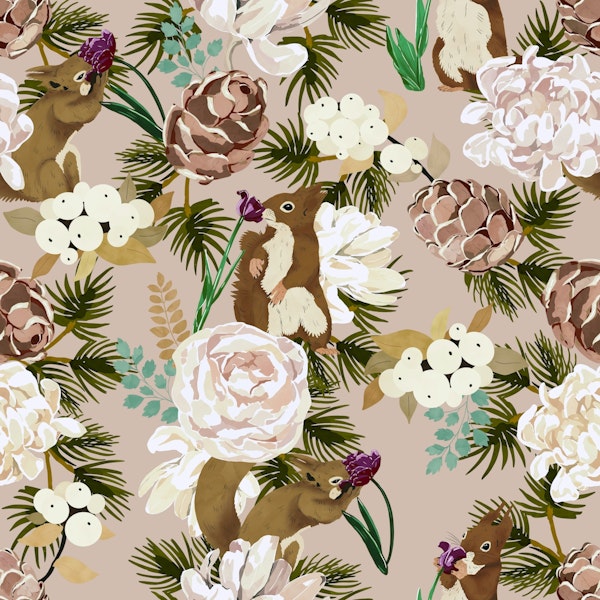 Squirrel in Bloom Haven