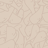 Japandi whale sketches in mocha and cream tan papiers peint