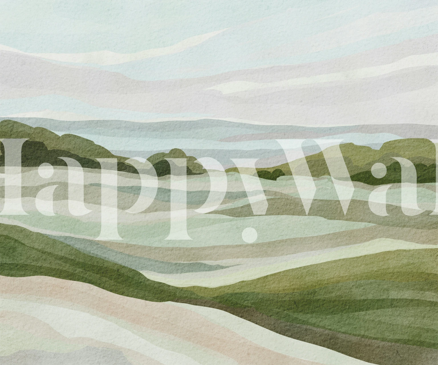 Gentle Hills Panorama-tapet i et rom