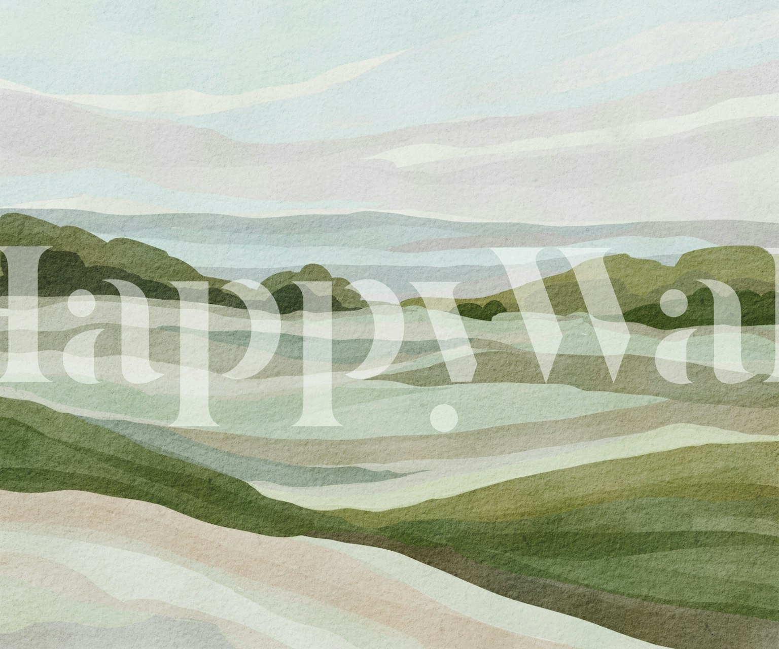 Gentle Hills Panorama wallpaper in a room