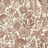 Rustic Boho Floral Elegance - Mocha Mousse tapete