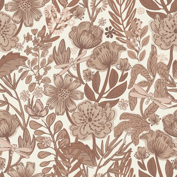 Rustic Boho Floral Elegance - Mocha Mousse