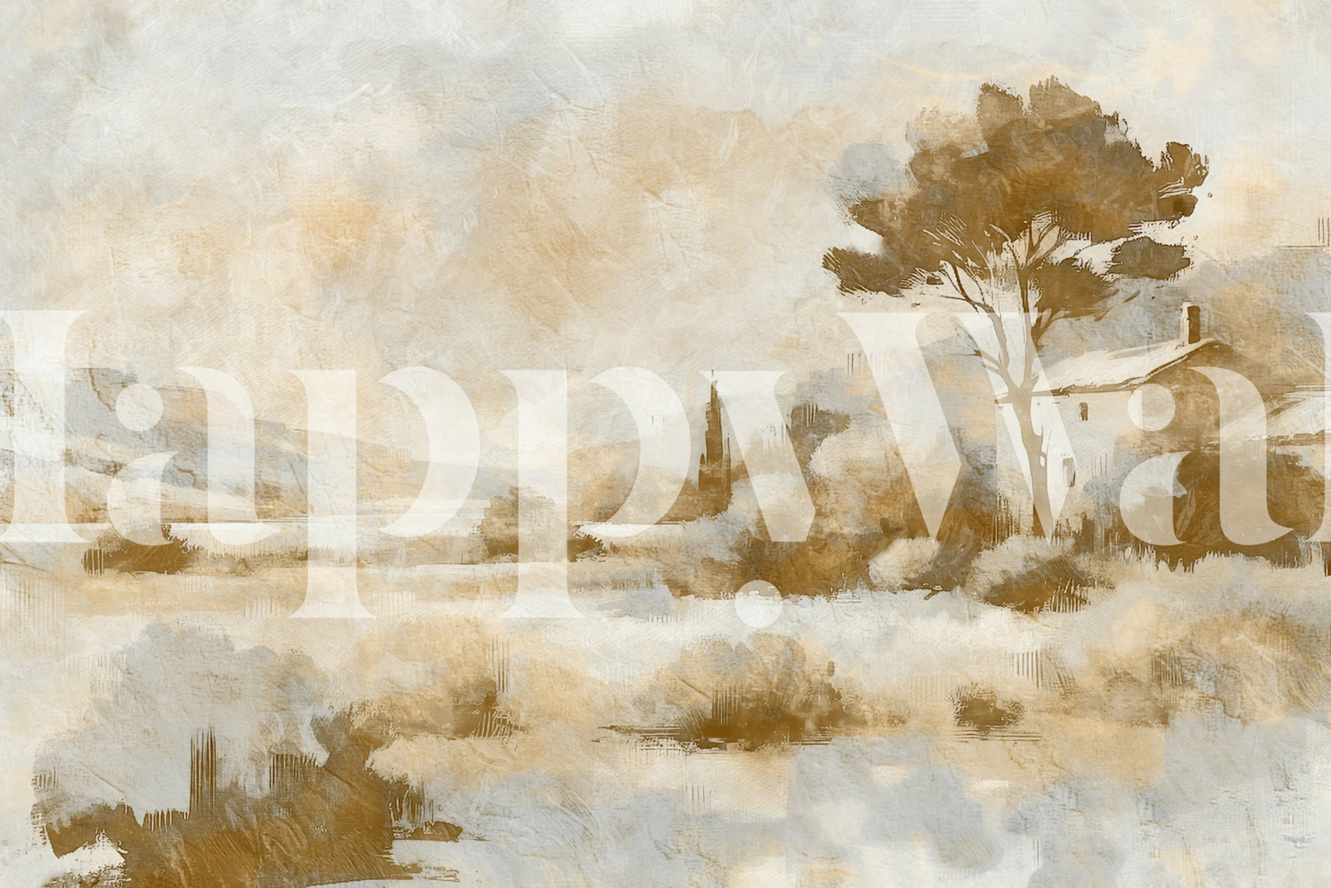 Rustic Countryside Scene tapet i et rom