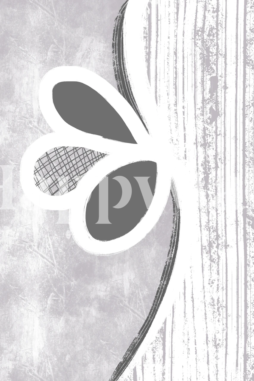 Abstract painting wallpaper in a room