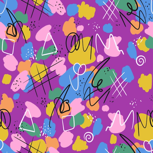 Pink Harmony Bold Abstract Doodles