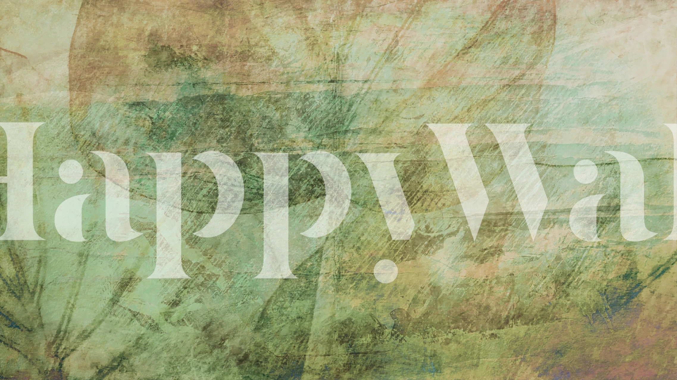 Rustic Brush Strokes Leaf tapet i et rom