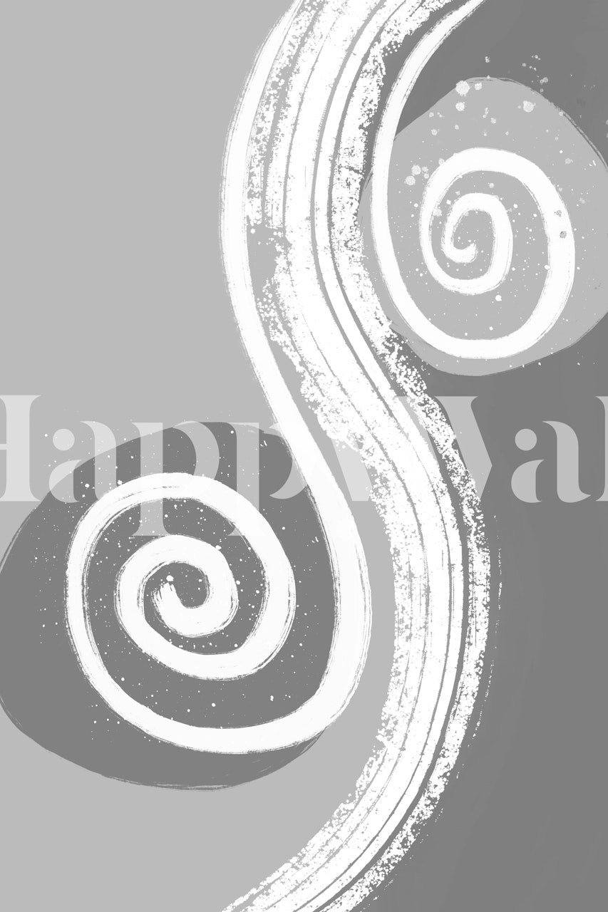 Gray swirling spiral patterns abstract wallpaper