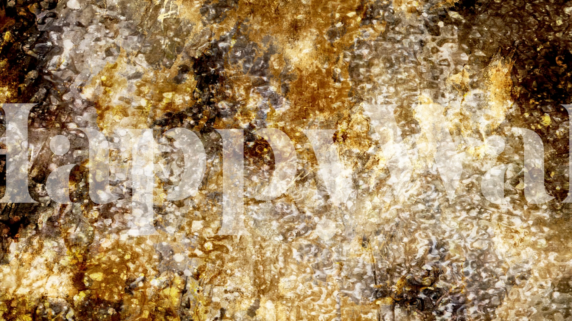 Abstract gold and brown patterned wallpaper