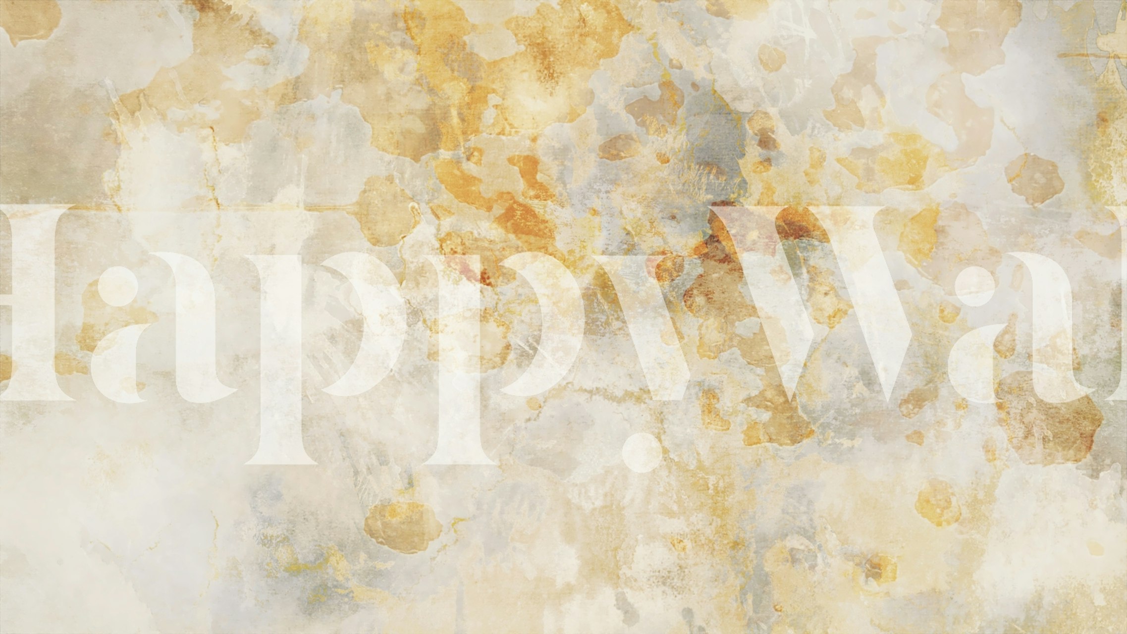 Gold abstract pattern on a textured wallpaper