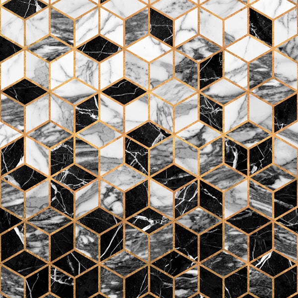 Marble Cubes - Black and White