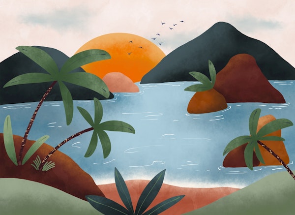 Exotic Lagoon Twilight