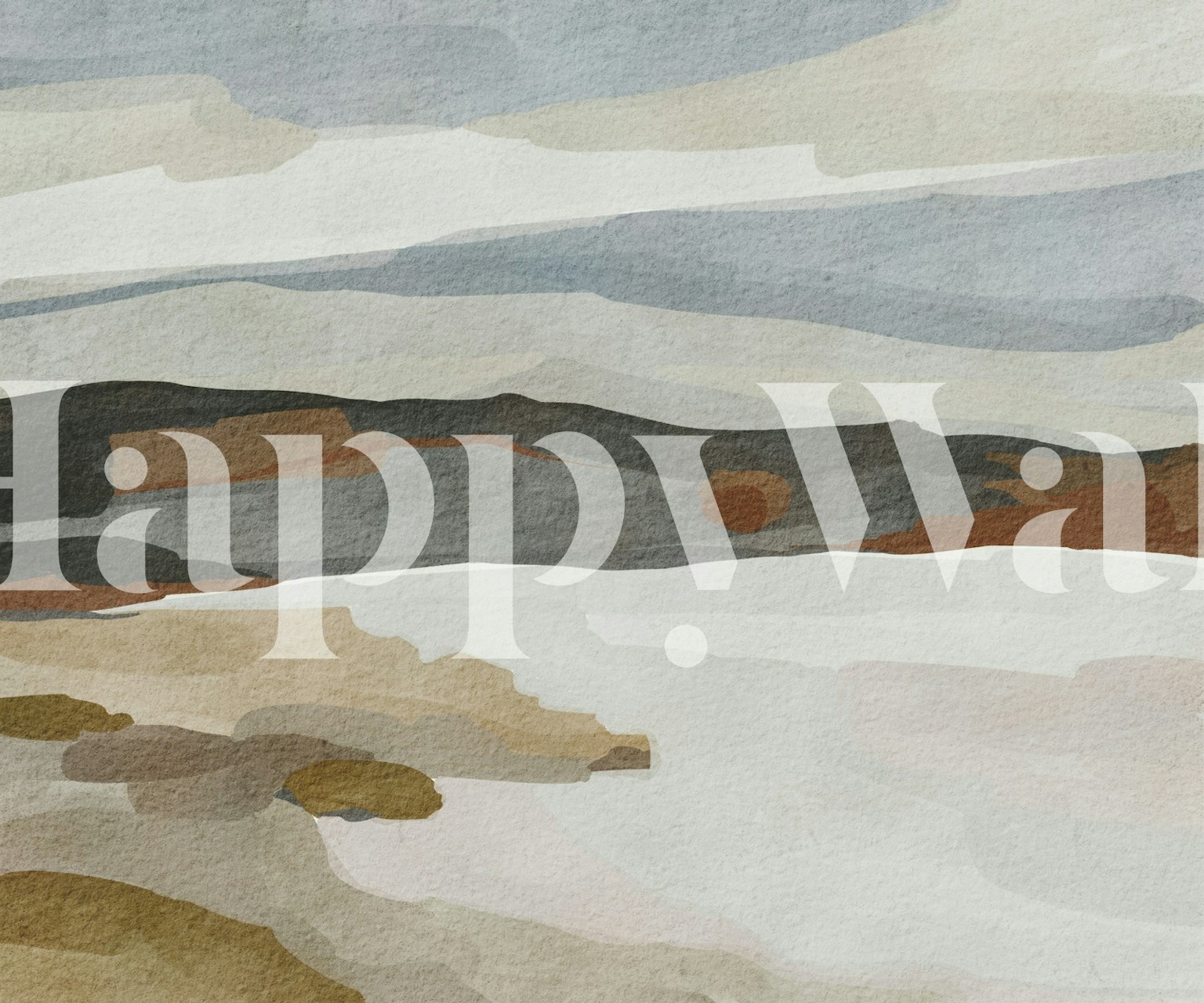 Earthy Minimalist Scene -tapetti huoneessa