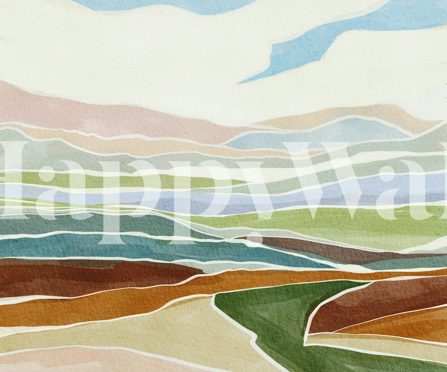 Tapeta Abstract Rolling Hills w pokoju