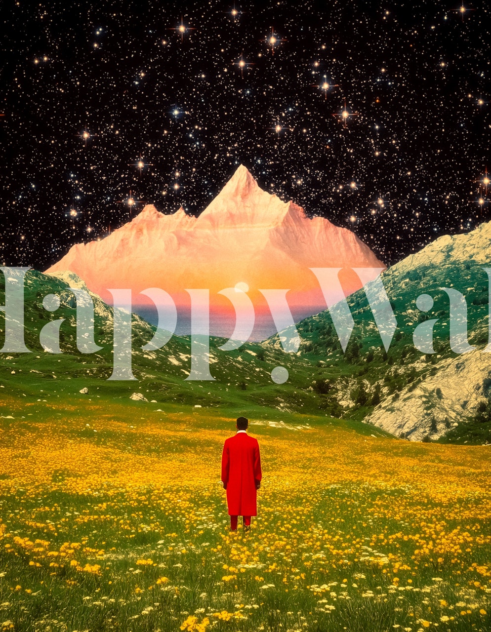 The Wanderer’s Dream behang in een kamer