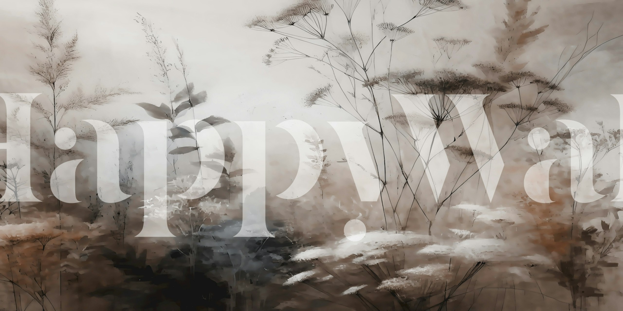 Delicate floral silhouettes in soft neutral tones wallpaper