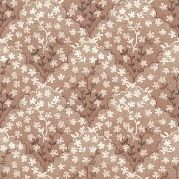 Scalloped cherry blossom - Mocha Mousse