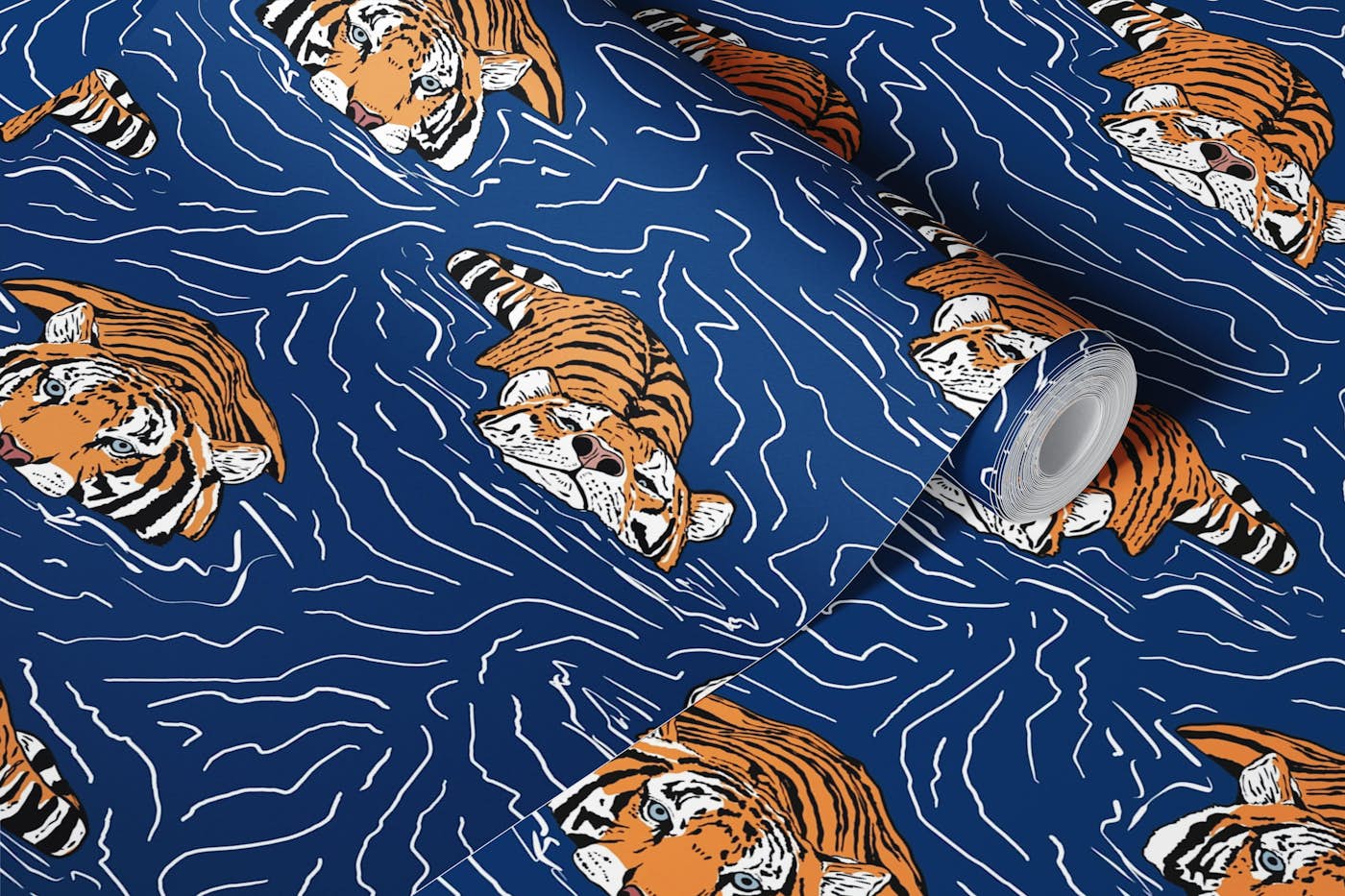Tiger Swim Serenity wallpaper roll