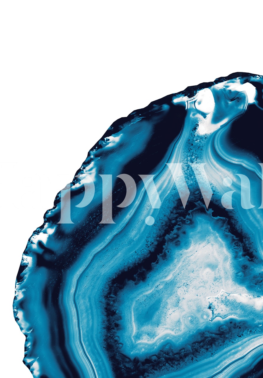 Blue agate pattern with swirling tones of blue and white wallpaper
