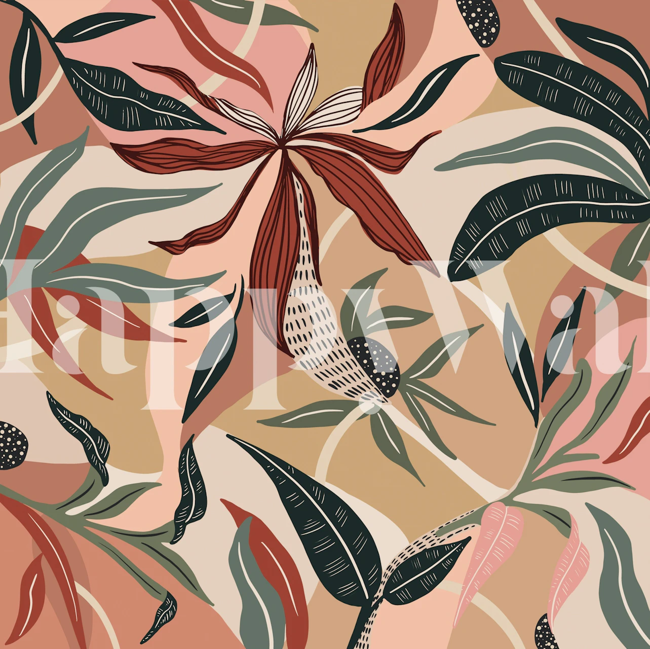 Modern Jungle Twist tapetdesign