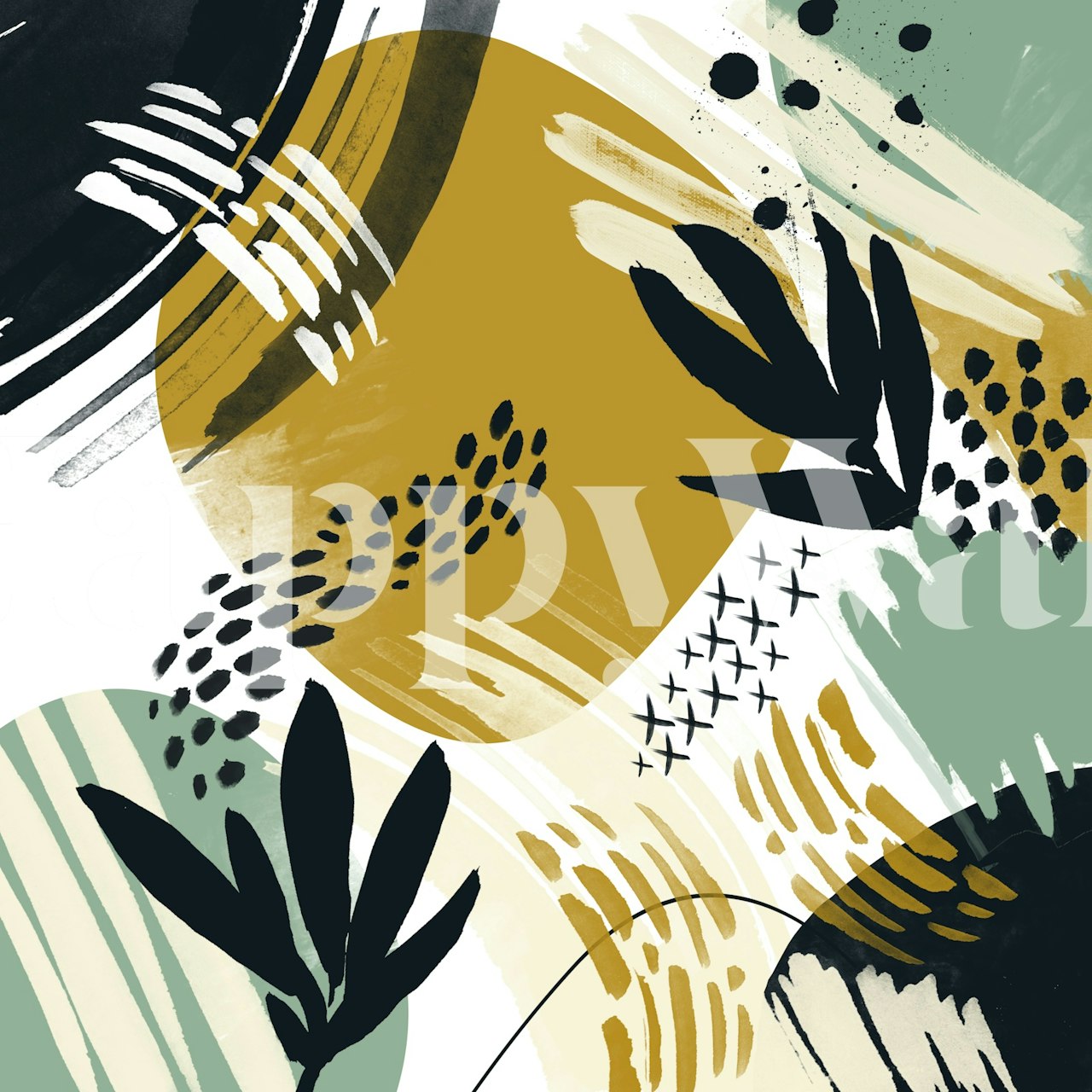 Contemporary art vibes wallpaper in a room