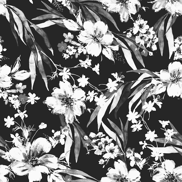 Monochrome Floral Fantasy