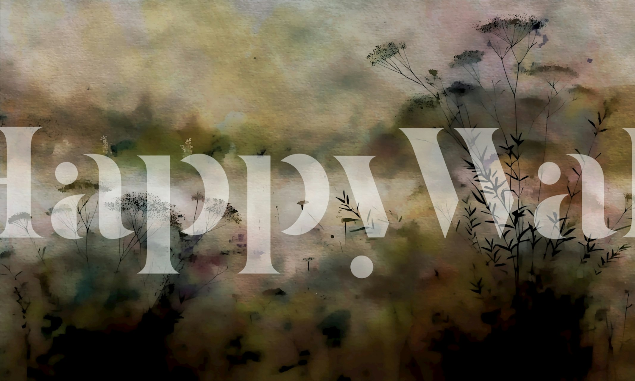 Ethereal Garden Botanicals papel de parede em um quarto