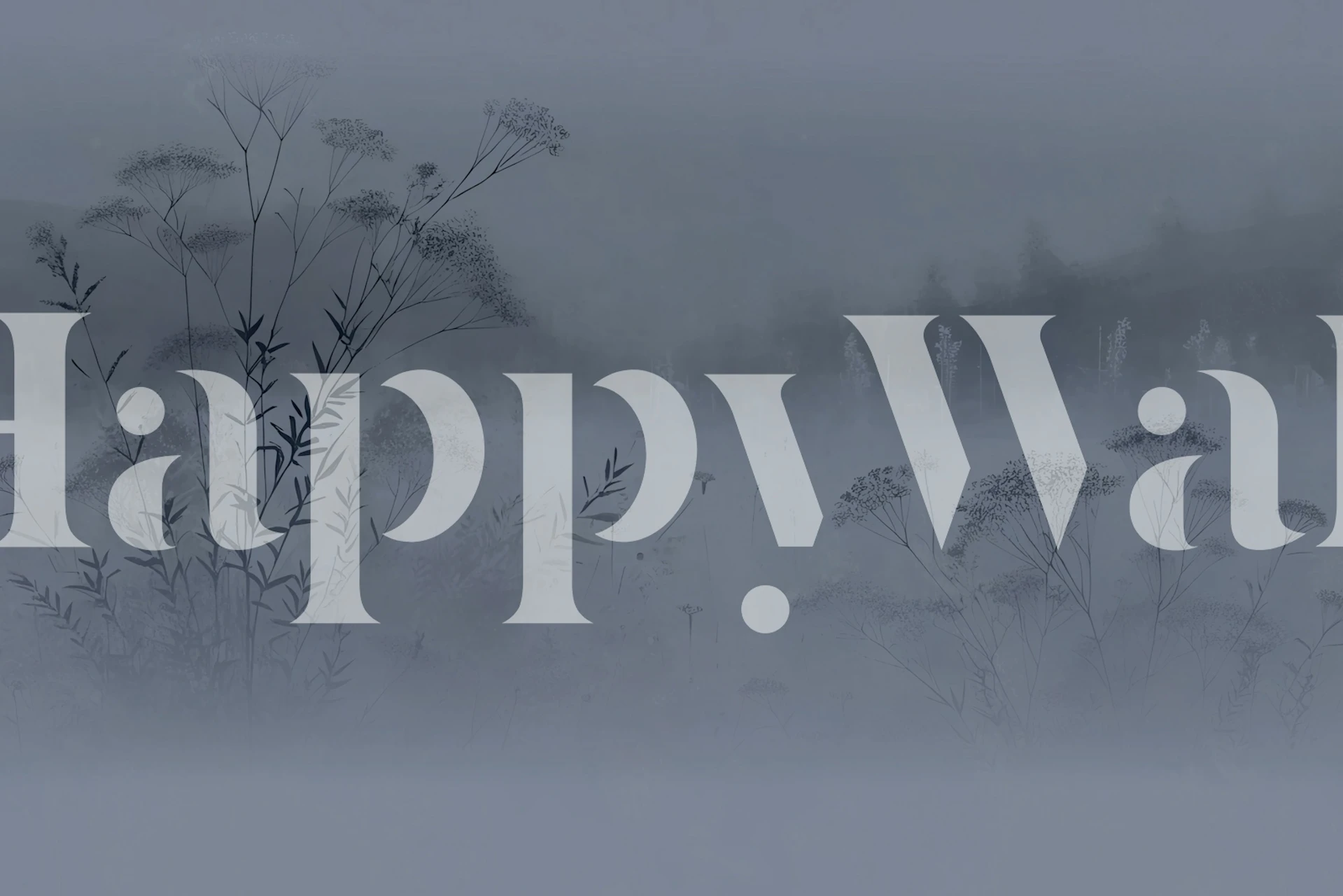 Gray flora with a misty background wallpaper