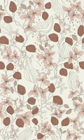 Floral elegance relaxed mocha cream tapet