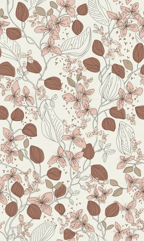 Floral elegance relaxed mocha cream