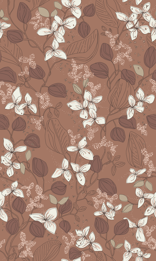 Floral elegance relaxed mocha mousse