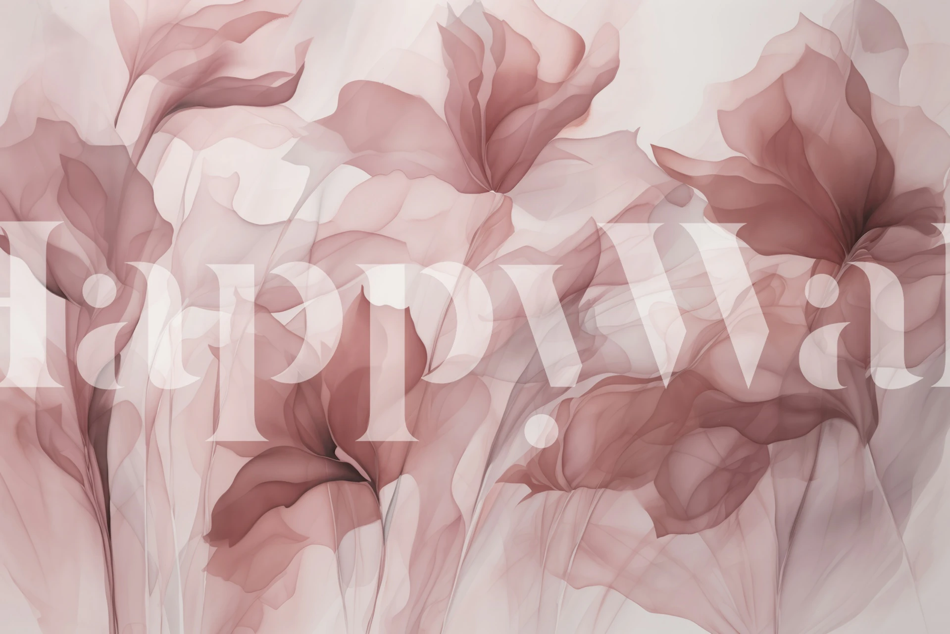Delicate mauve floral designs on a soft pink background wallpaper