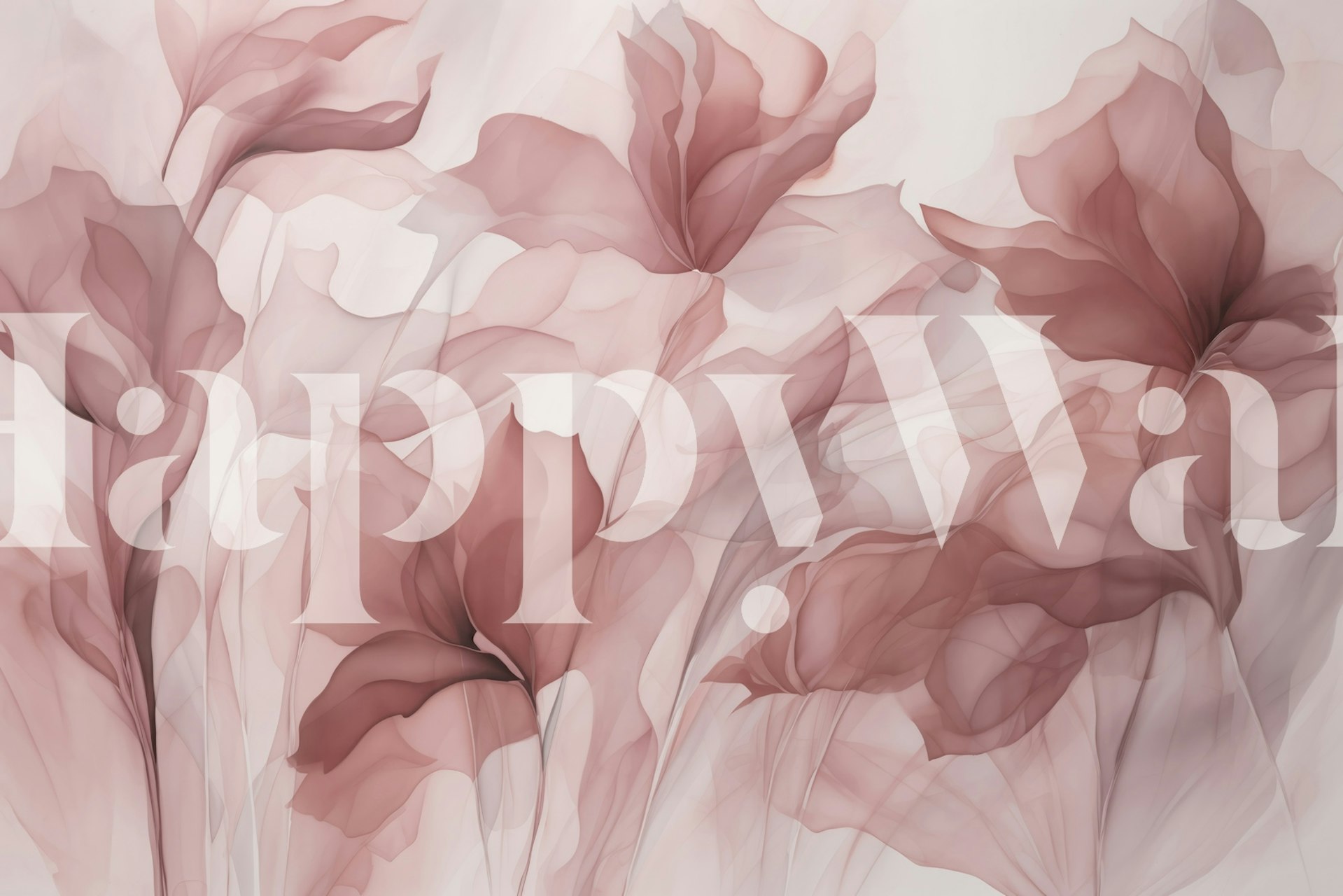 Papel pintado Ethereal Mauve Blossom Dreams en una habitación