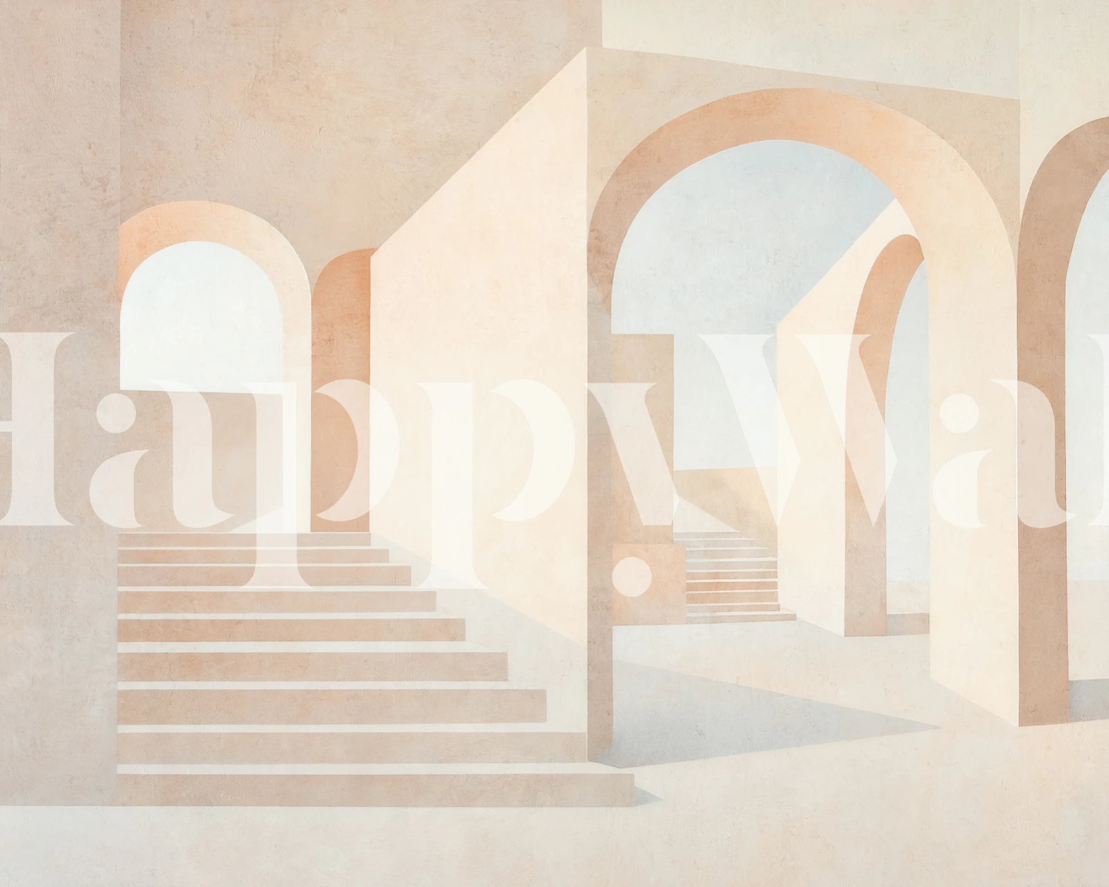 Minimalist archway design with soft peach tones wallpaper