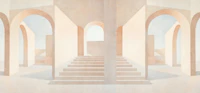 Minimalist Archway Painting Ambiental behang
