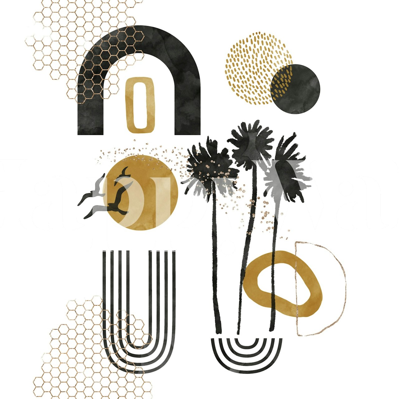 Minimalist Gold Nature dizajn tapeta