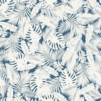Tropical Foliage Exotic Leaves on Blue WP tapeta