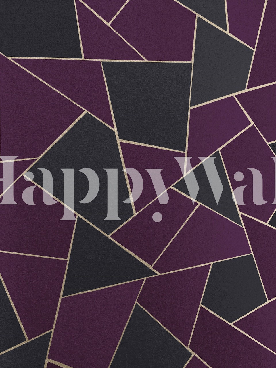 Węglowo-fioletowo-złota fototapeta ze wzorem geometrycznym