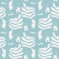 Girl with Cat Pattern - Aqua Blue carta da parati