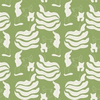 Girl with Cat Pattern - Green carta da parati