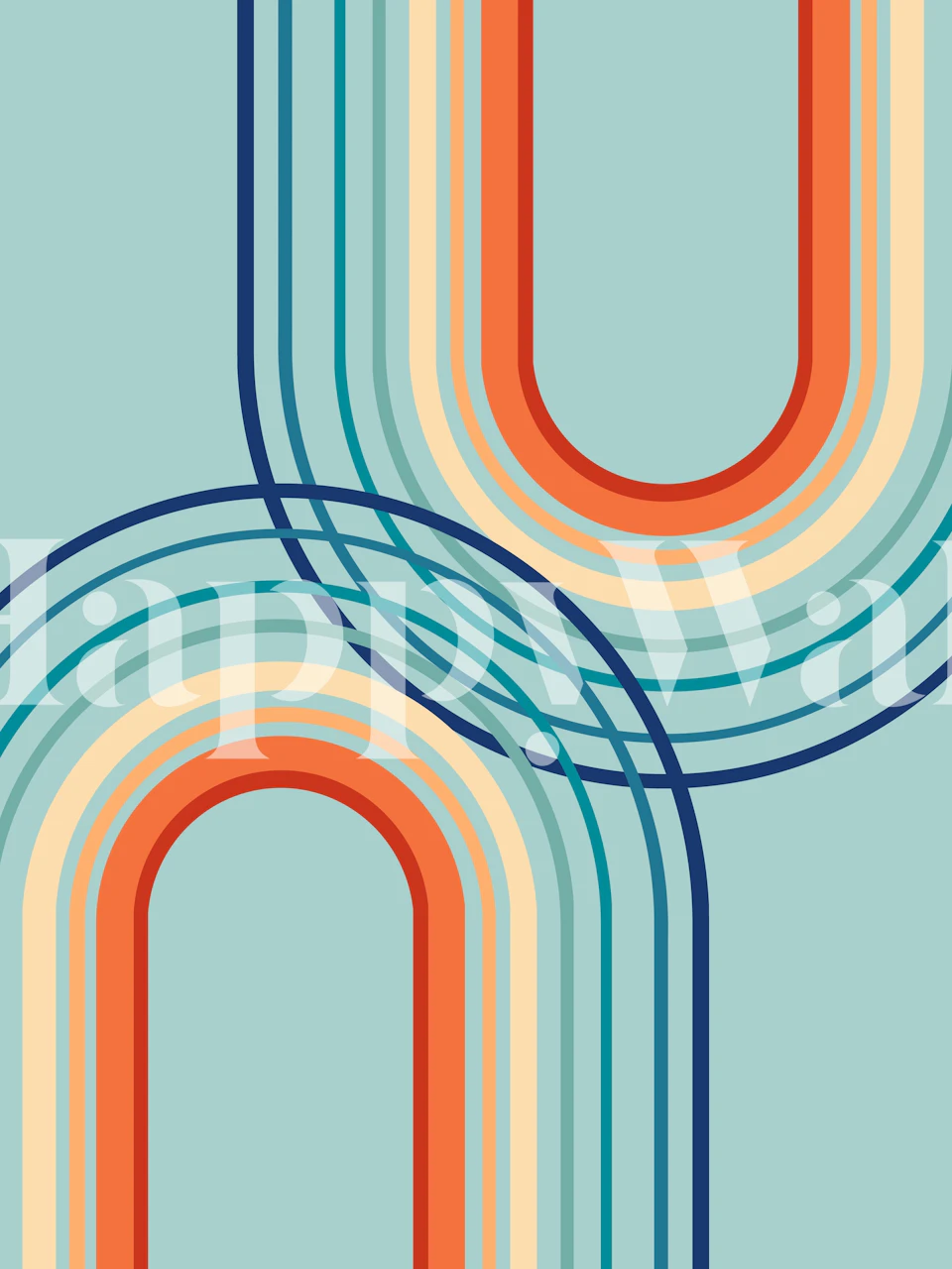 Rainbow Arch Minimal 2aa wallpaper design in room