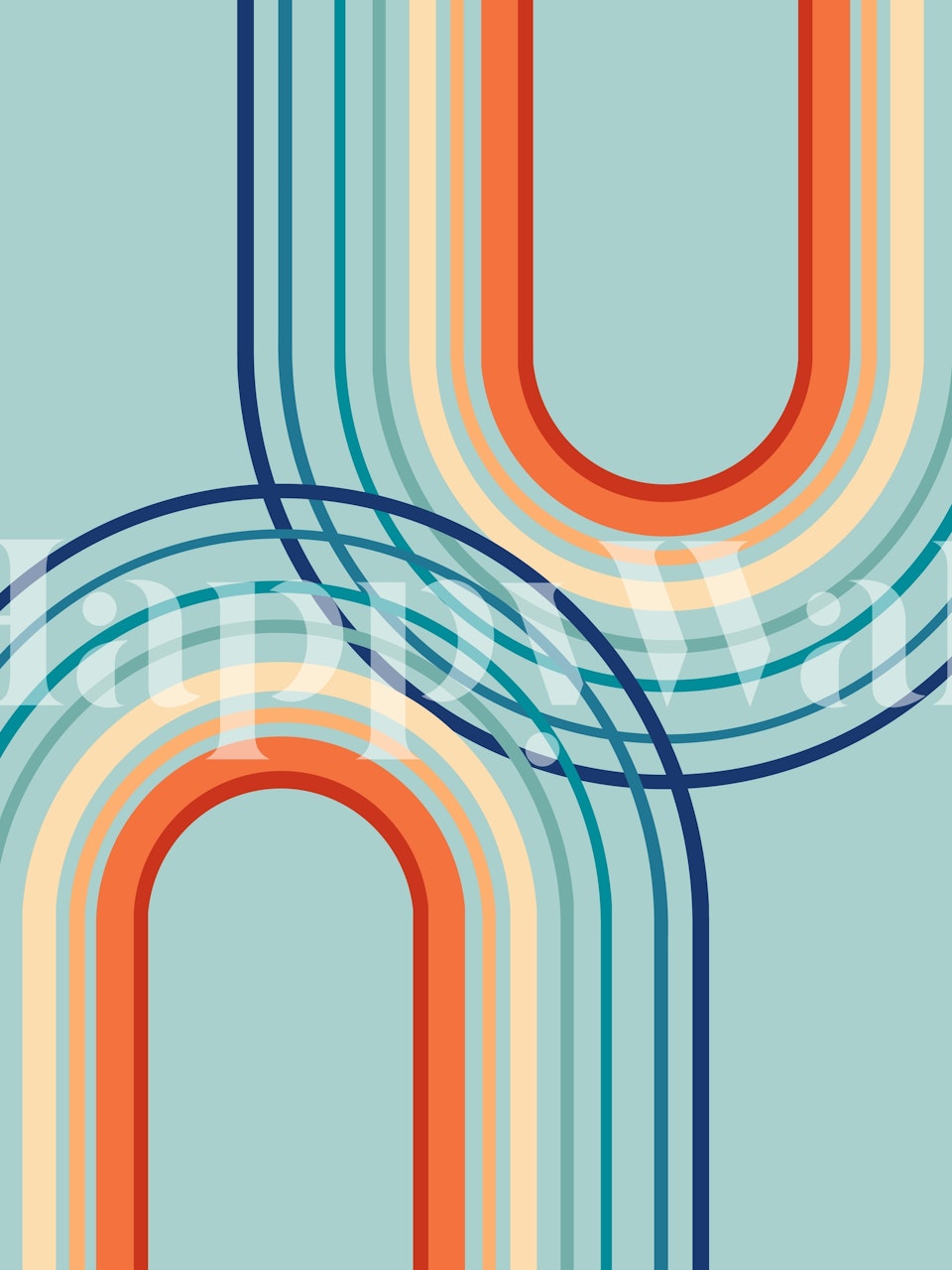 Rainbow Arch Minimal 2aa tapetdesign i rom