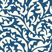 Modern Tropical Leaves on Ocean Blue WP tapete
