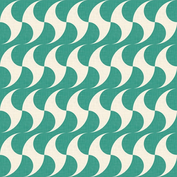 MCM Waves Decor in Turquoise WP