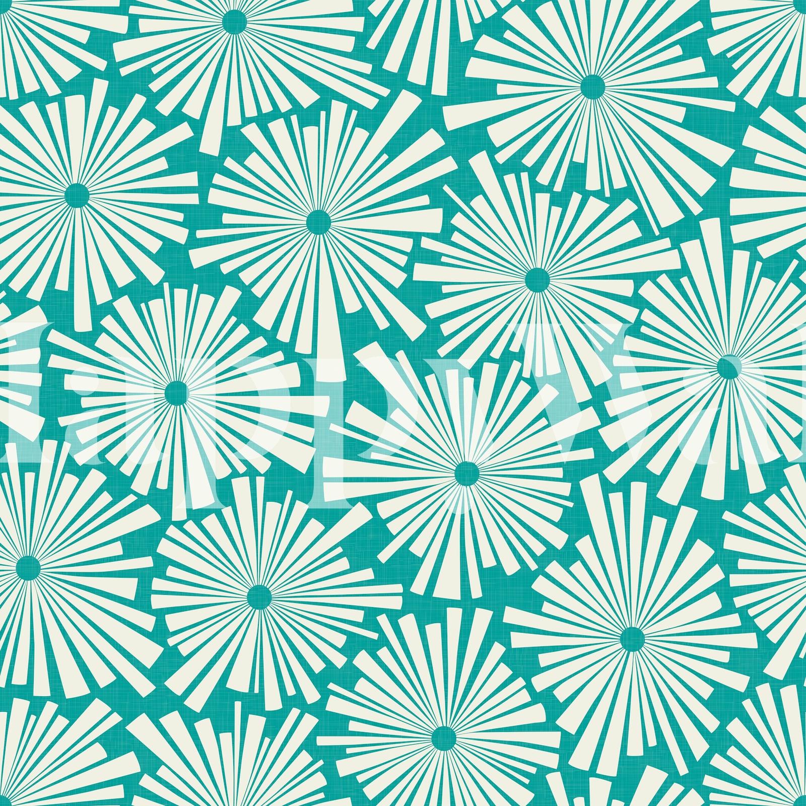 Turquoise Floral Patterns Wallpaper