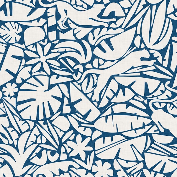 Joyful Jungle Cut Outs on Ocean Blue WP