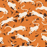 Panthers on Vintage Orange WP papiers peint